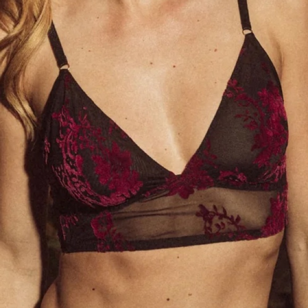 Kilo Brava Burnout Collection Longline Bralette- Boysenberry/Black